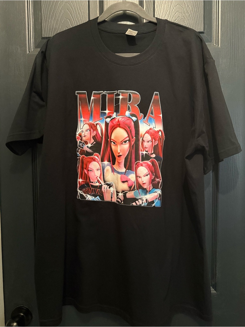 K-Pop Demon Hunters Mira Graphic T-Shirt Black Y2K Vintage Style NWOT-Unisex